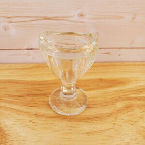 VTG Clear Glass Eye Cup Bath Wash Apothecary Style Early 20th Century Marked G